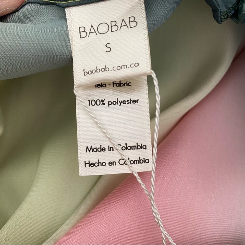 Baobob NWTs Gianni Leaves Strapless Maxi Dress size small Green Yellow Flawed - Picture 7 of 10